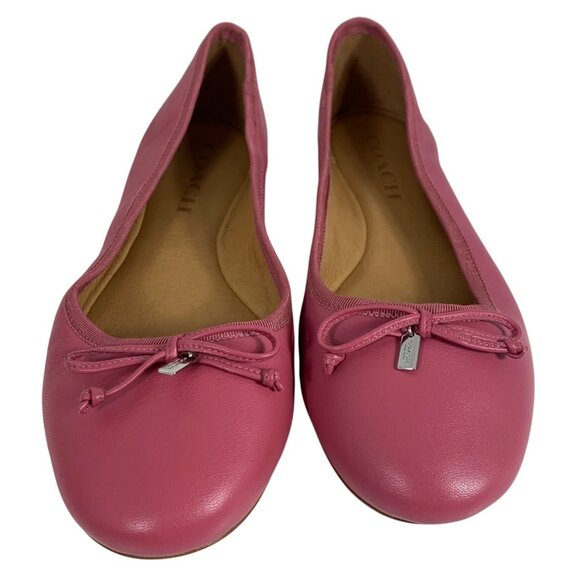 COACH Flatiron Ballet Flats A01667 Rouge Pink w/ Charm NWOB Womens Size 5.5B - Picture 2 of 7